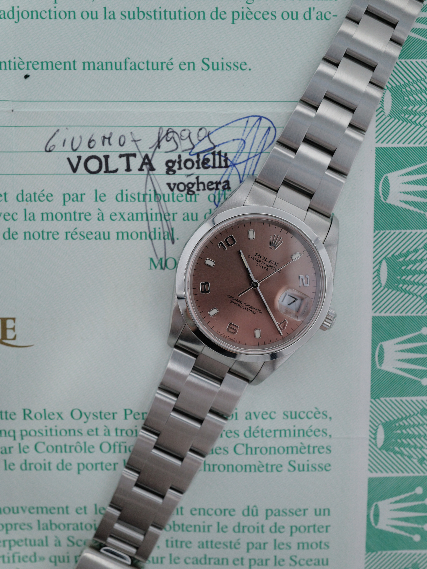 ROLEX OYSTER DATE SALMON